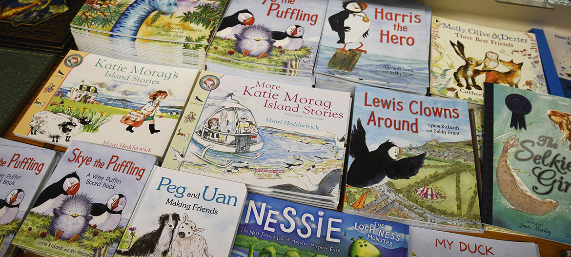 Our book shop in Portree on the Isle of Skye sells many childrens books